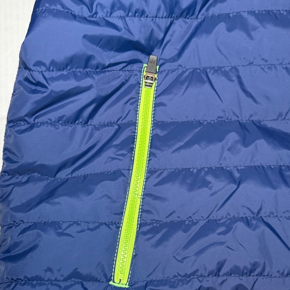 HUK Fishing Jacket Men's XXL Quilted Puffer Zip Up Blue Lime Green - Picture 8 of 10